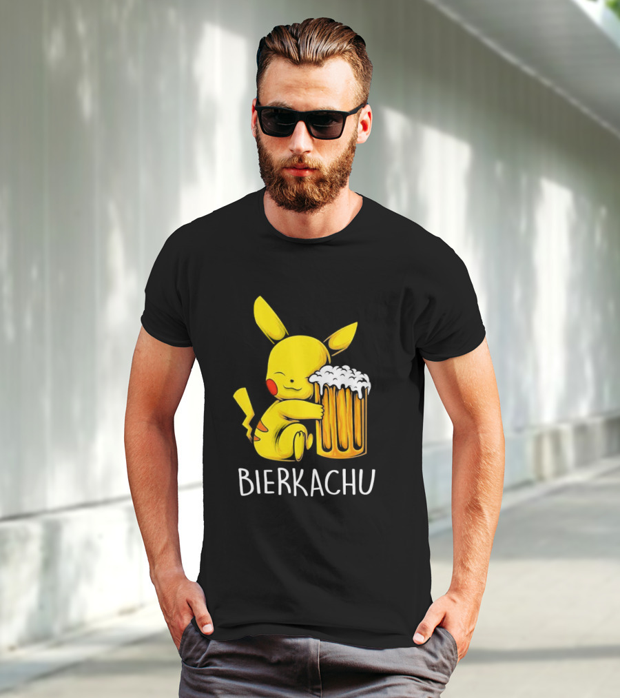 Pokemon Pikachu Bierkachu With Beer Mug T-Shirt