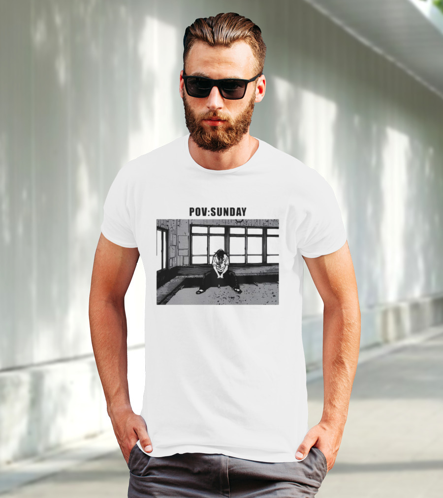 POV Sunday Manga Style Sit Alone Scene T-Shirt