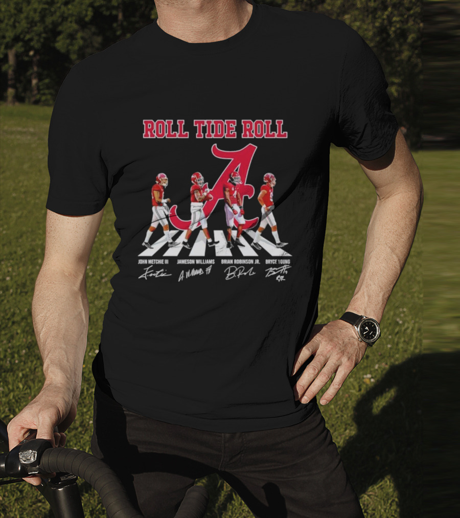 Roll Tide Roll Abbey Road John Metchie III Jameson Williams Brian Robinson Jr Bryce Young Signatures T-Shirt