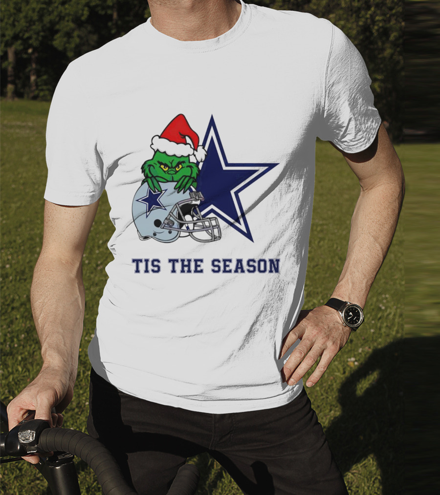 Santa Grinch Dallas Cowboys Tis The Season Christmas T-Shirt