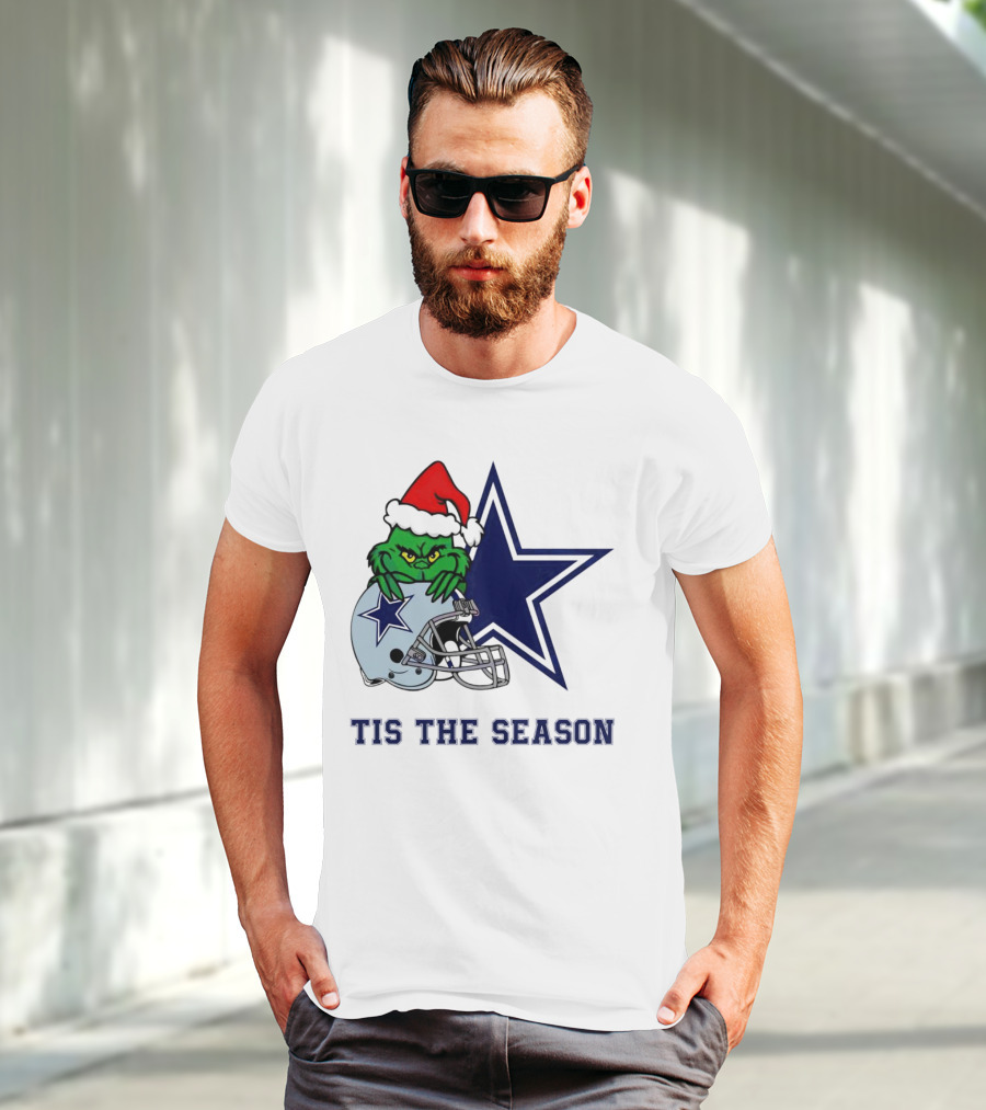Santa Grinch Dallas Cowboys Tis The Season Christmas T-Shirt