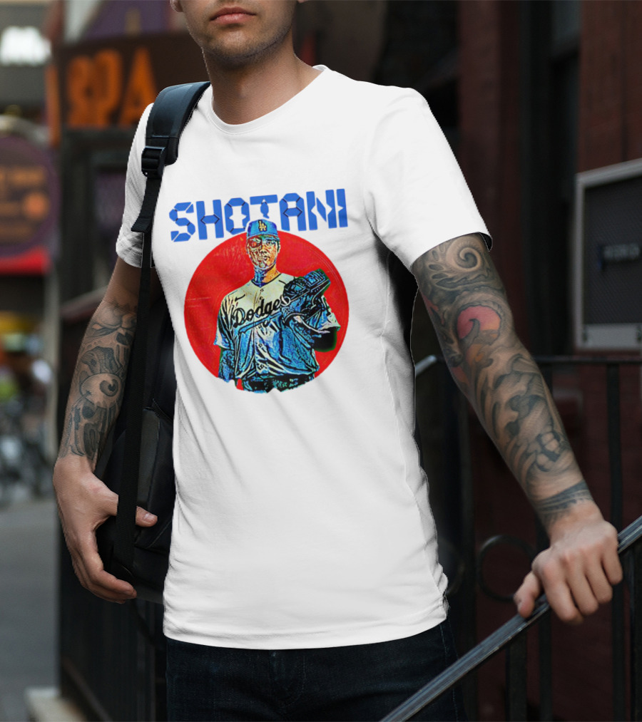 SHOTANI 17 Dodgers Japanese Flag T-Shirt