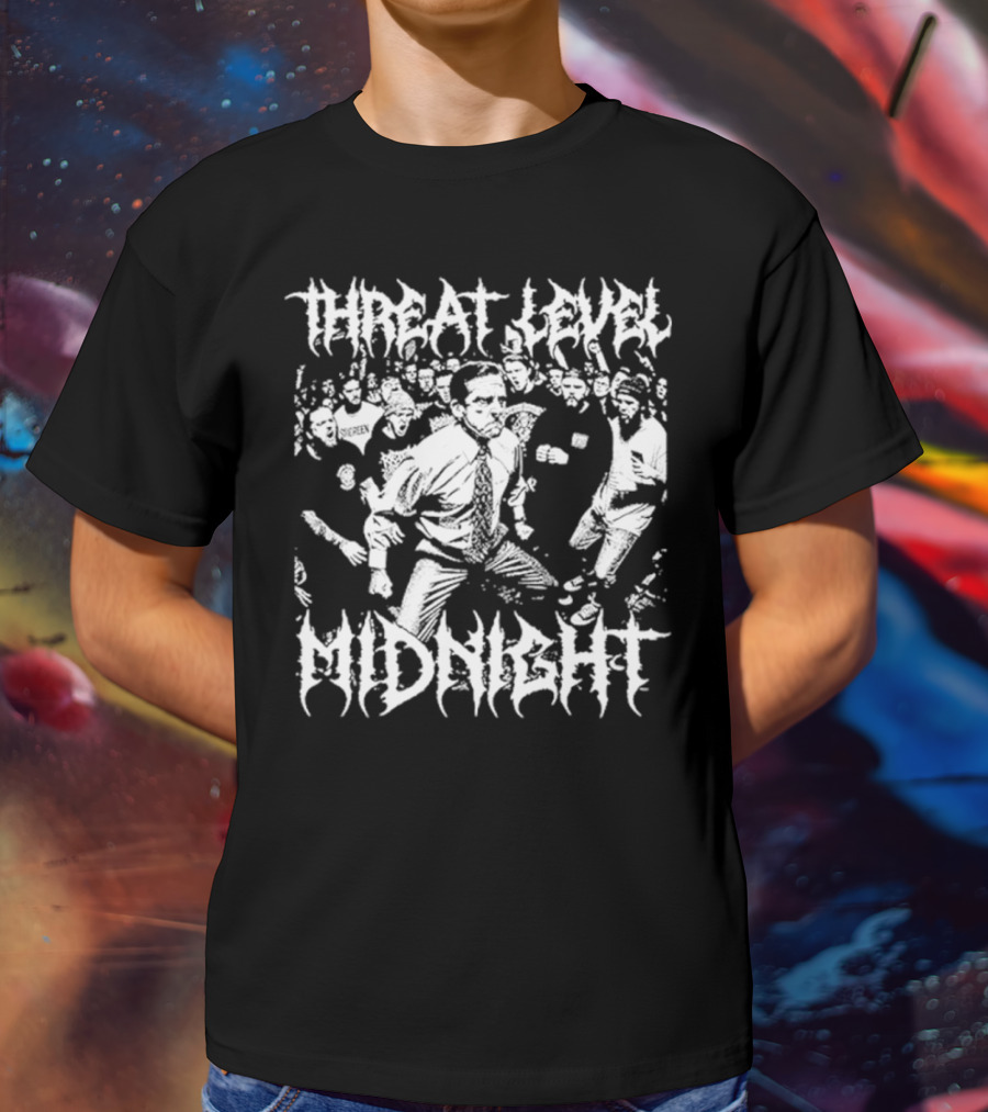 Threat Level Midnight Fight Scene Crowd Action T-Shirt