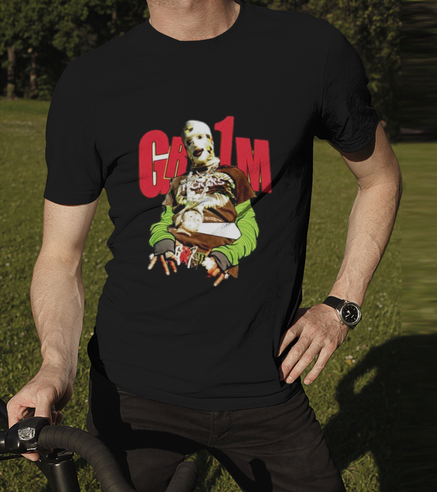 AWGE Grim Masked Figure With Layers And Skeleton Hands T-Shirt