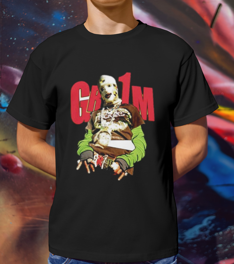 AWGE Grim Masked Figure With Layers And Skeleton Hands T-Shirt