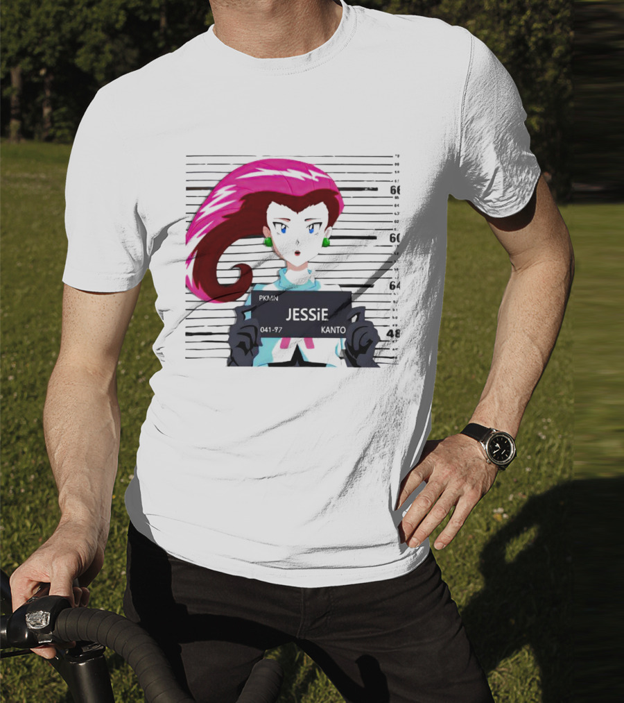 Jessie Mugshot Team Rocket Pokemon Anime T-Shirt