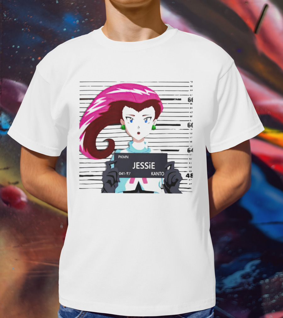 Jessie Mugshot Team Rocket Pokemon Anime T-Shirt