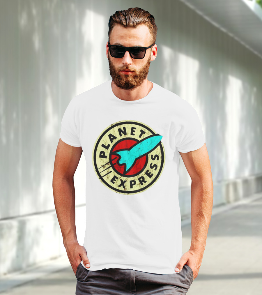 Retro Planet Express Rocket Emblem T-Shirt
