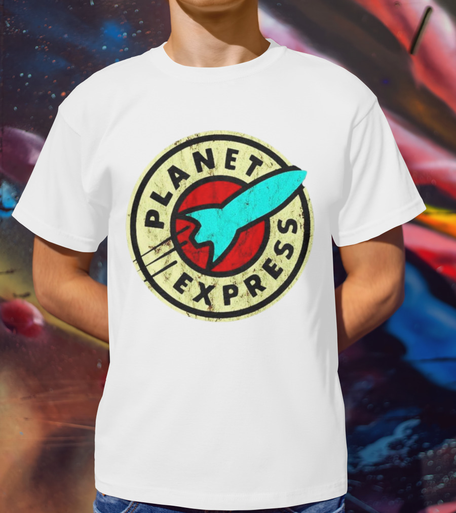 Retro Planet Express Rocket Emblem T-Shirt