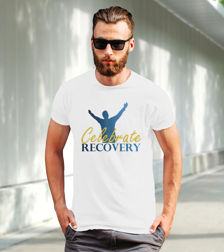 Celebrate Recovery Uplifted Silhouette And Text T-Shirt