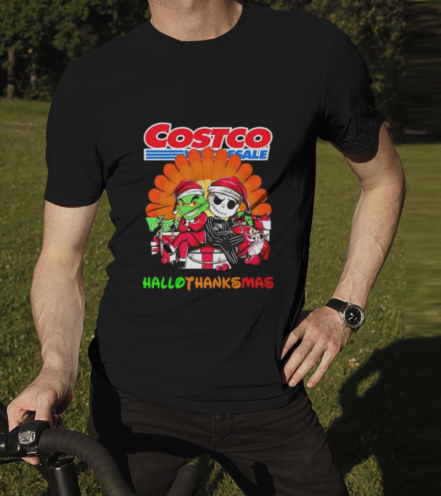 Costco Wholesale Grinch And Jack Skellington HalloThanksMas T-Shirt