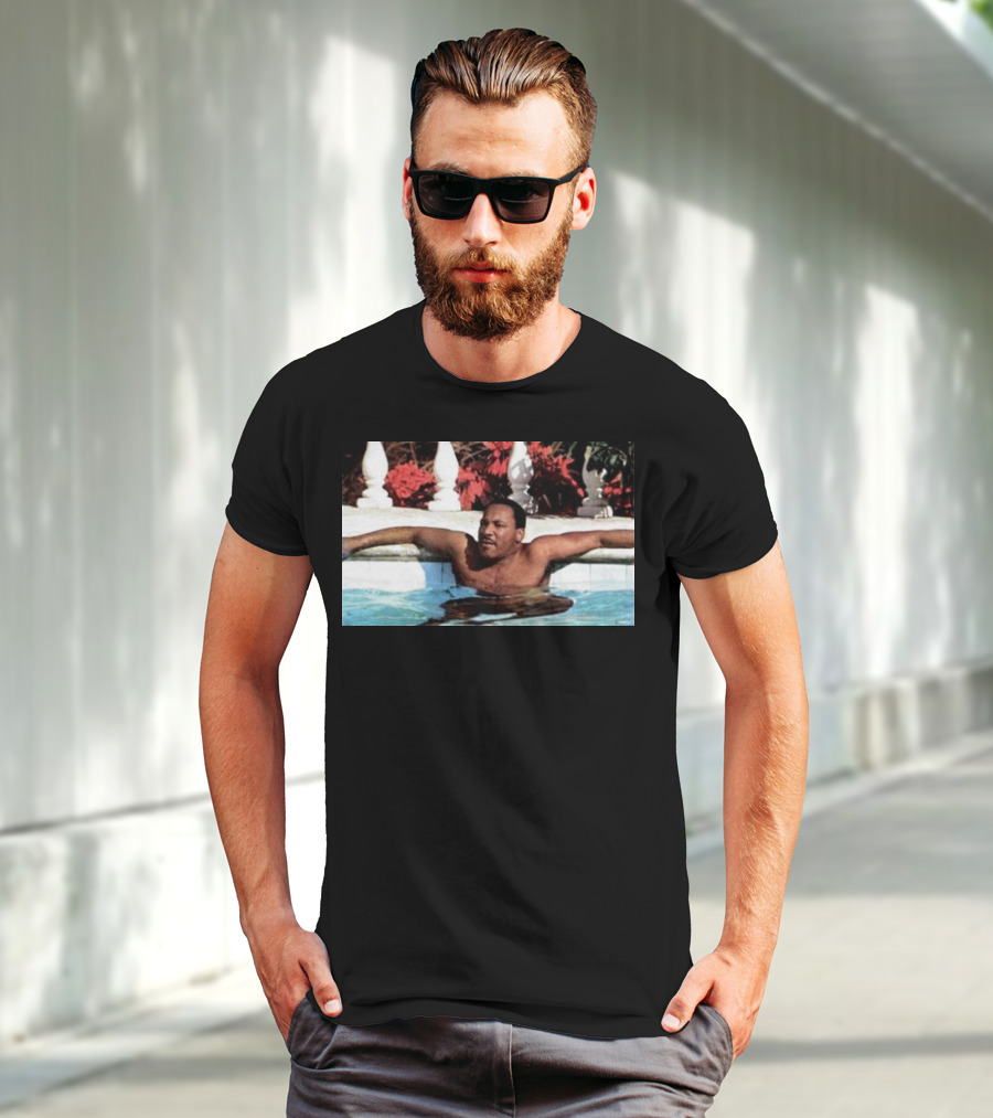 Martin Luther King Jr Relaxing In A Pool With Tropical Surroundings T-Shirt
