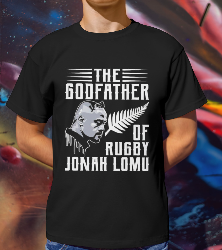 The Godfather Of Rugby Jonah Lomu New Zealand Fern T-Shirt