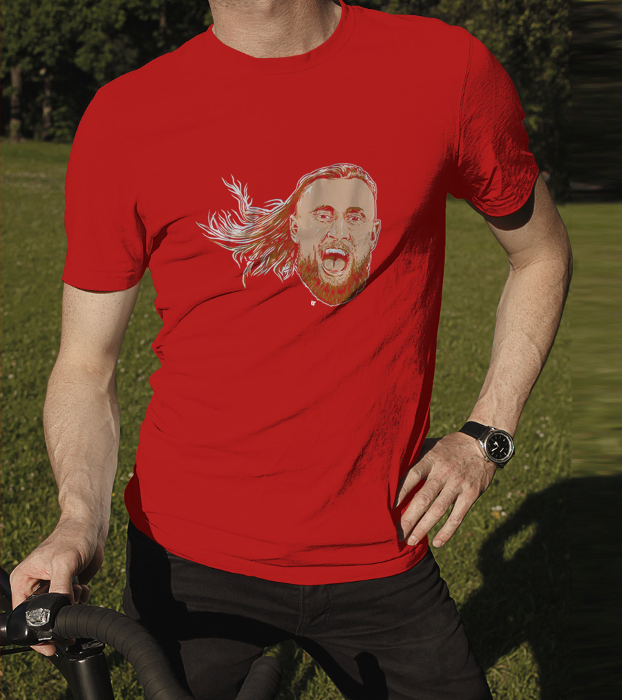 George Kittle Swag Head 49ers Red Beard Roaring Face T-Shirt