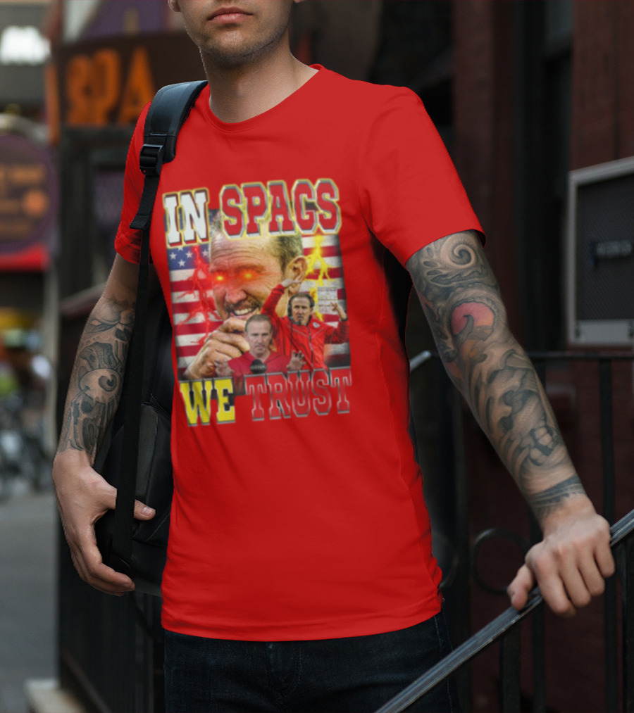 In Spags We Trust Chiefs USA Flag Football Coach Red Eyed T-Shirt