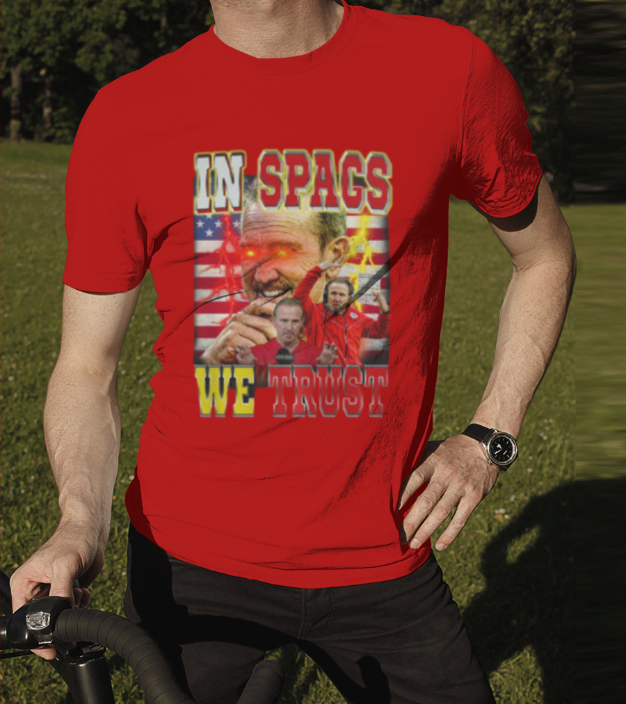 In Spags We Trust Chiefs USA Flag Football Coach Red Eyed T-Shirt