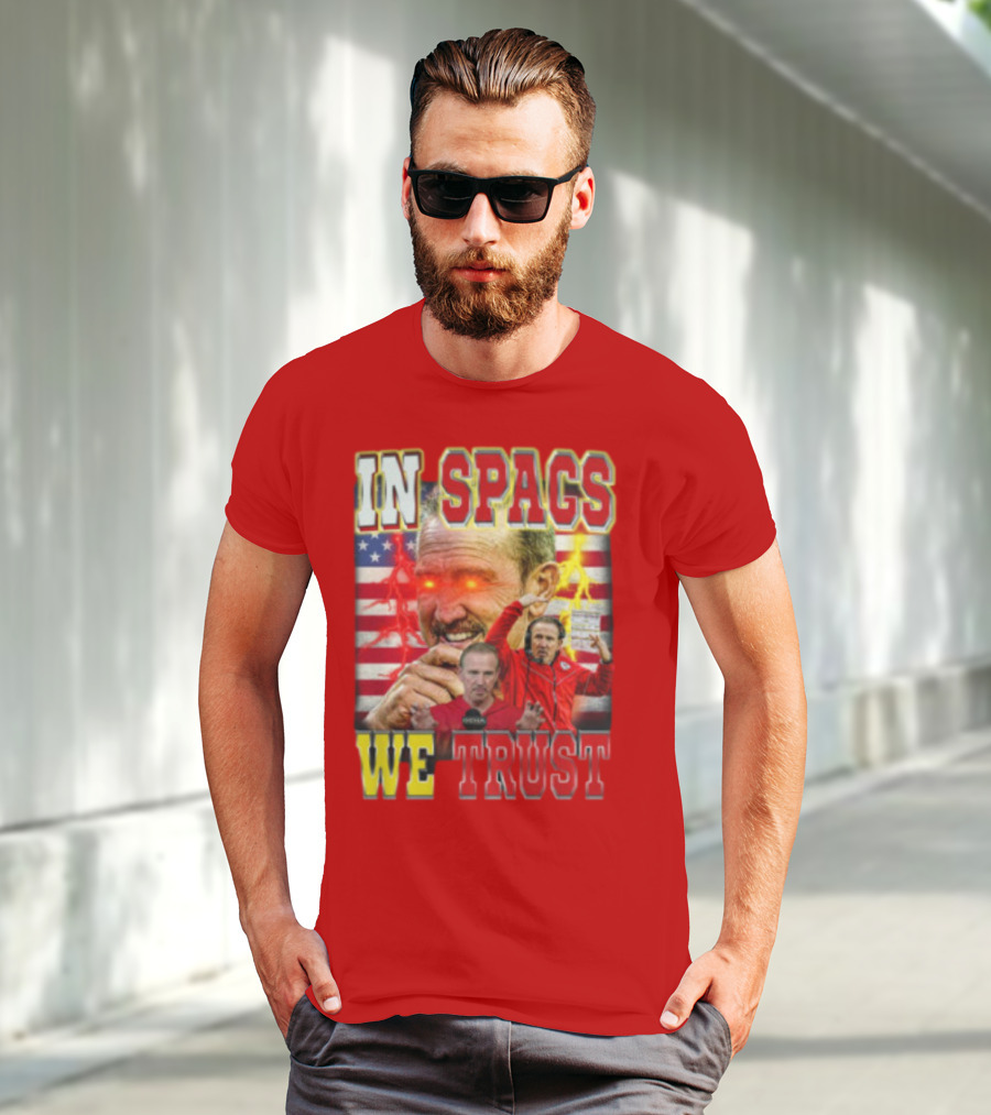 In Spags We Trust Chiefs USA Flag Football Coach Red Eyed T-Shirt
