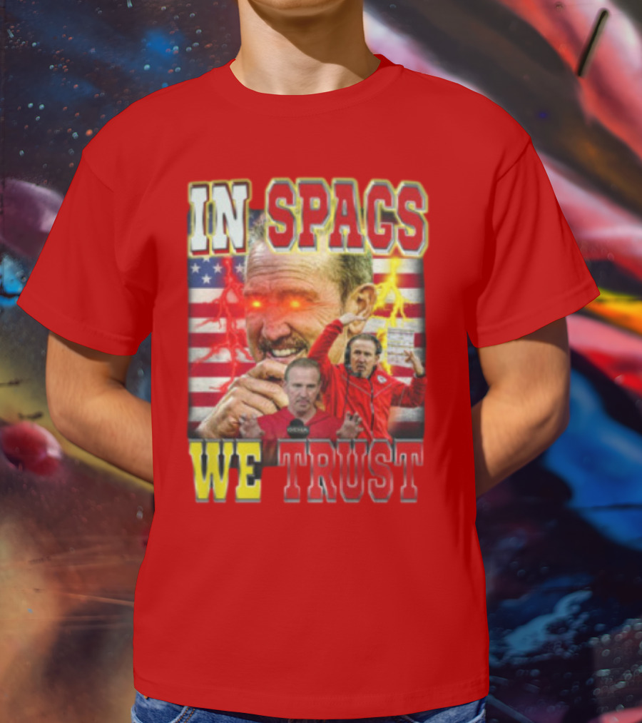 In Spags We Trust Chiefs USA Flag Football Coach Red Eyed T-Shirt