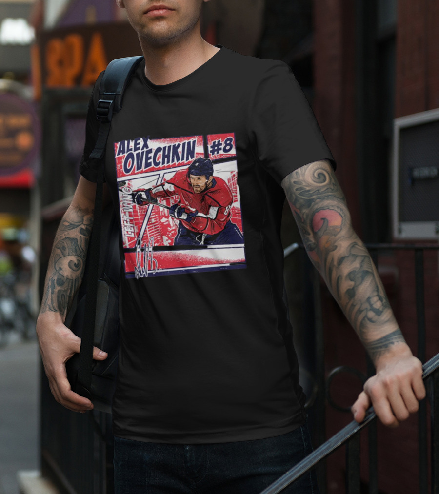 Alex Ovechkin #8 Washington Comic Left Wing Hockey T-Shirt
