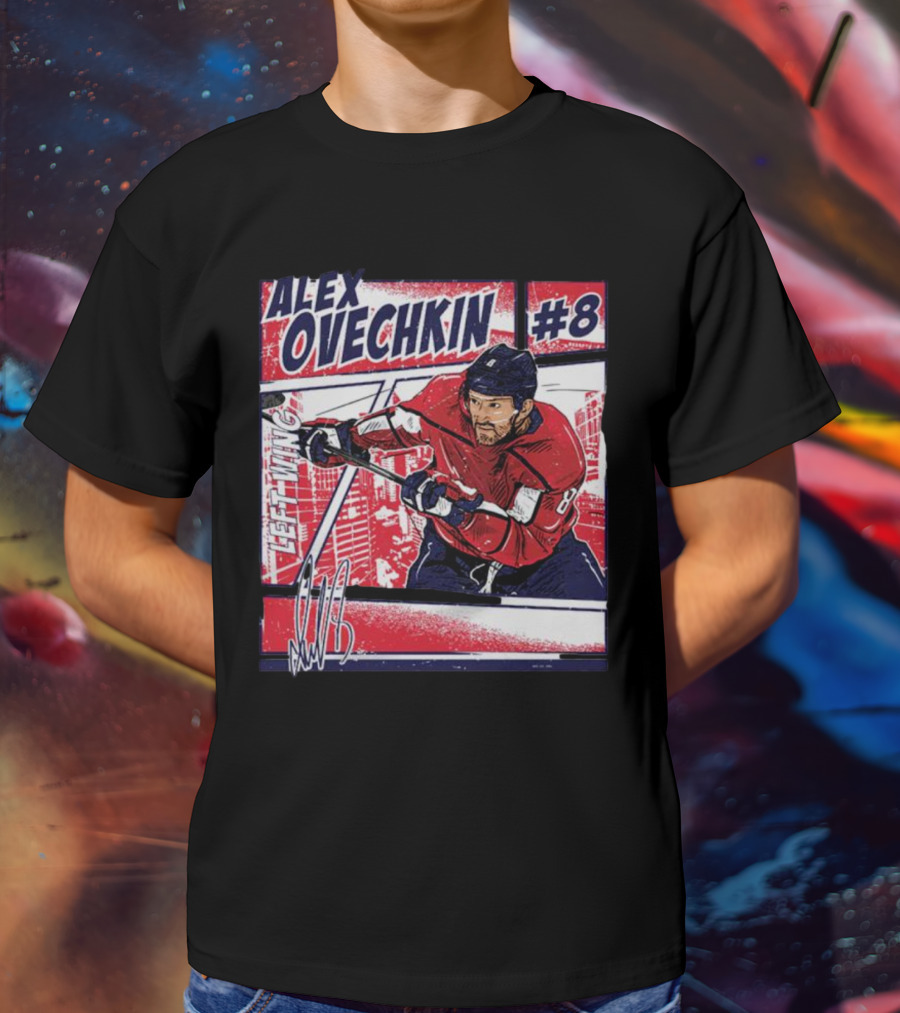 Alex Ovechkin #8 Washington Comic Left Wing Hockey T-Shirt
