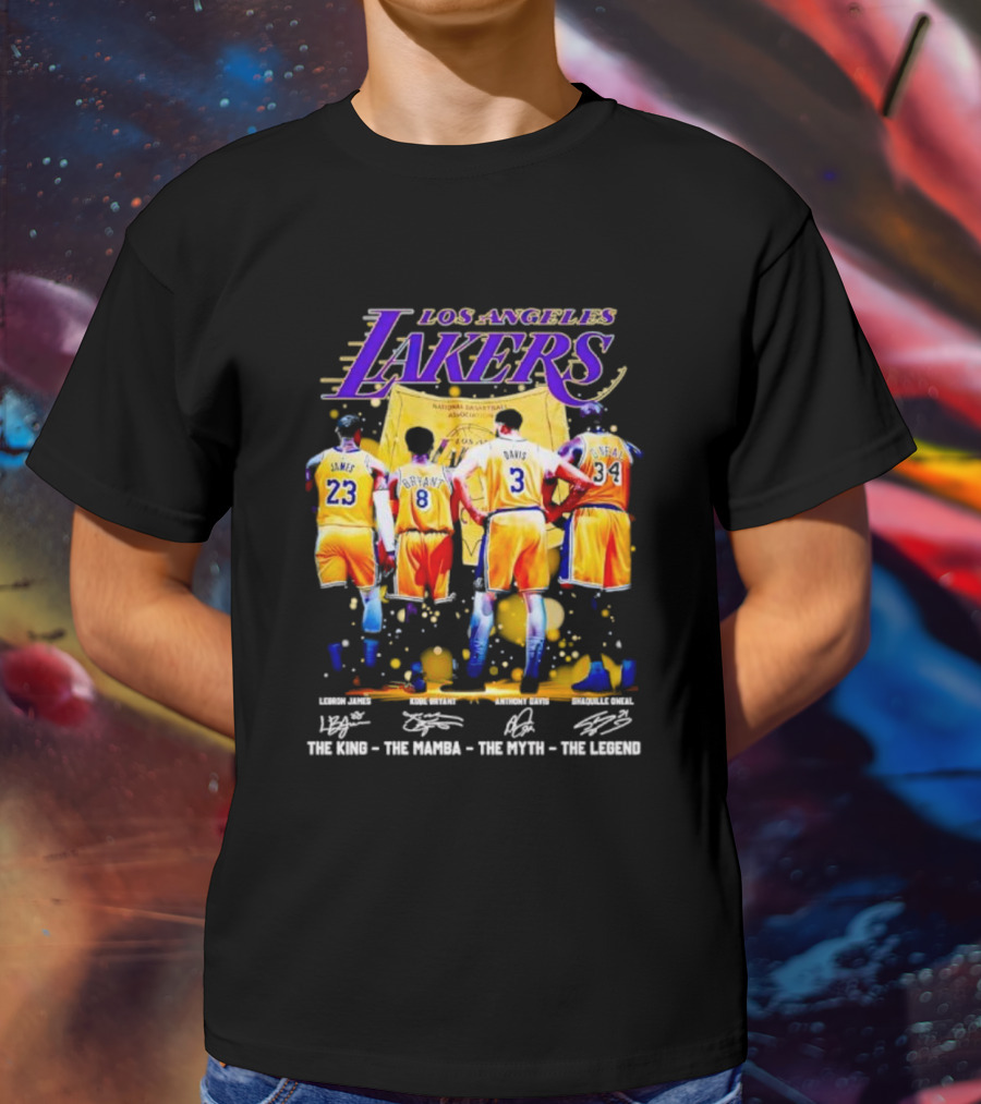 Los Angeles Lakers LeBron James Kobe Bryant Anthony Davis Shaquille O'Neal The King The Mamba The Myth The Legend T-Shirt