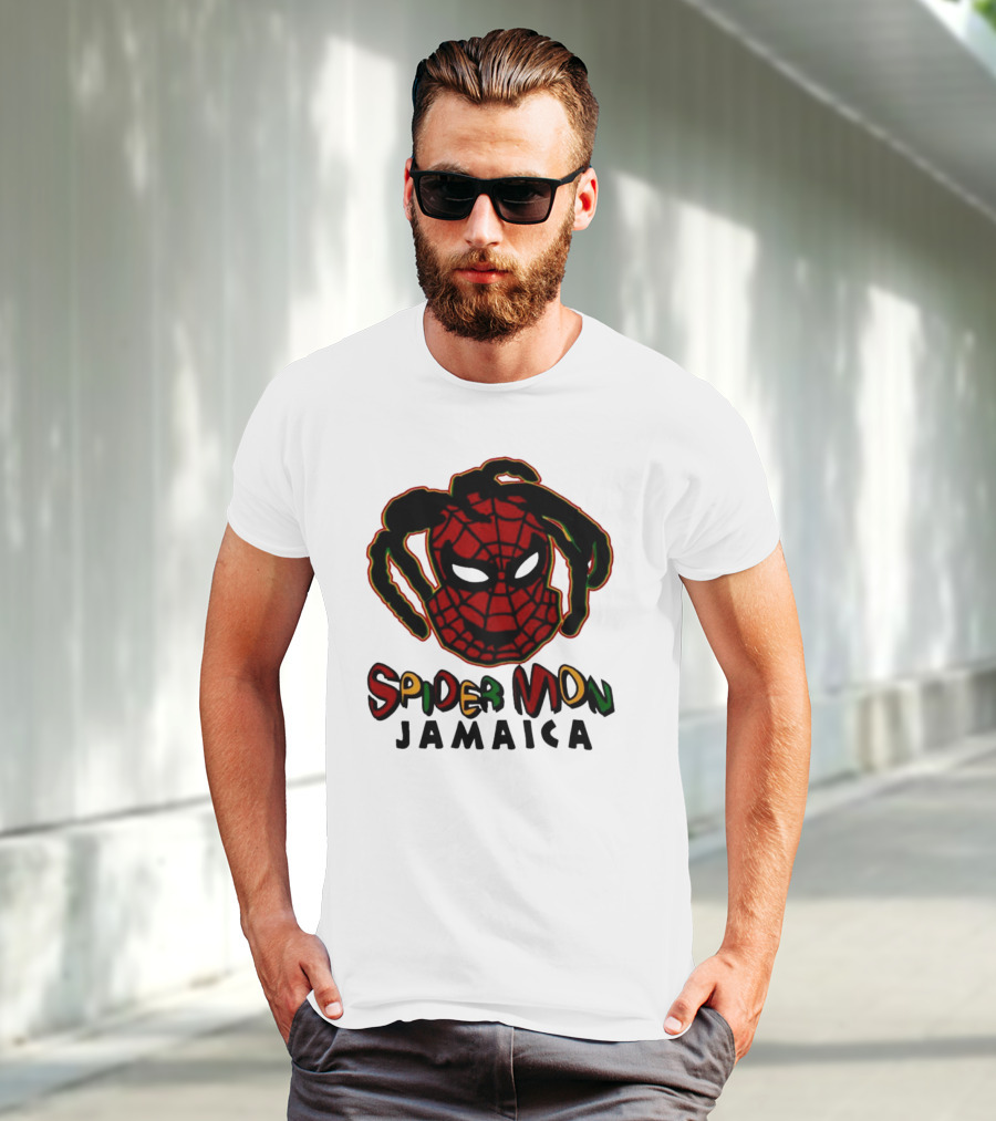 Spider Mon Jamaica Rasta Colors Face T-Shirt