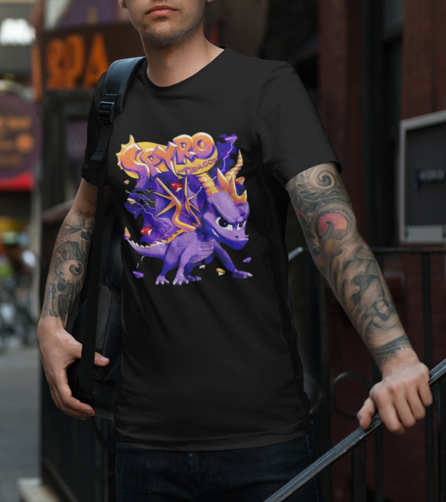 Spyro The Dragon Purple Lightning Gemstones Adventure T-Shirt