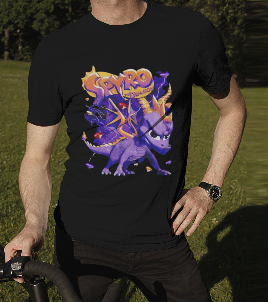 Spyro The Dragon Purple Lightning Gemstones Adventure T-Shirt