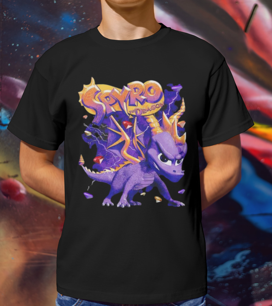 Spyro The Dragon Purple Lightning Gemstones Adventure T-Shirt