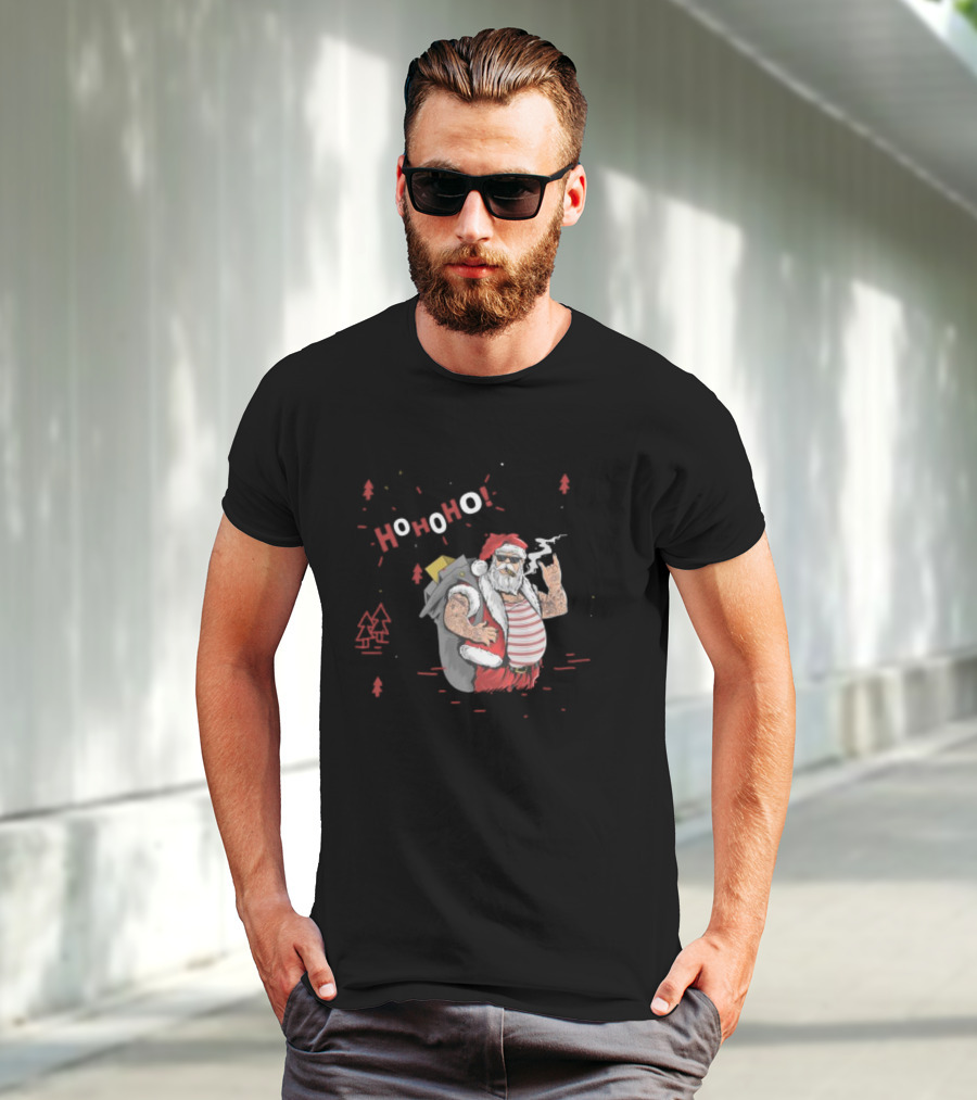 Santa Tricks With Ho Ho Ho Christmas T-Shirt