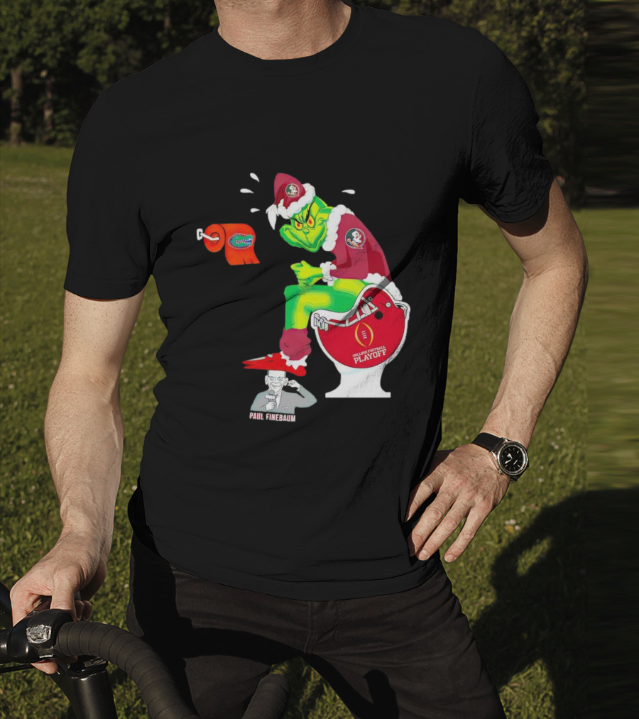 Grinch Florida State Seminoles College Football Playoff Toilet Helmet Paul Finebaum T-Shirt