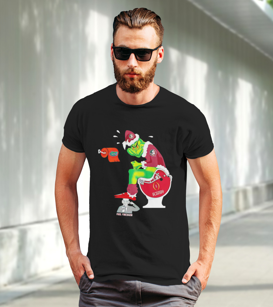 Grinch Florida State Seminoles College Football Playoff Toilet Helmet Paul Finebaum T-Shirt