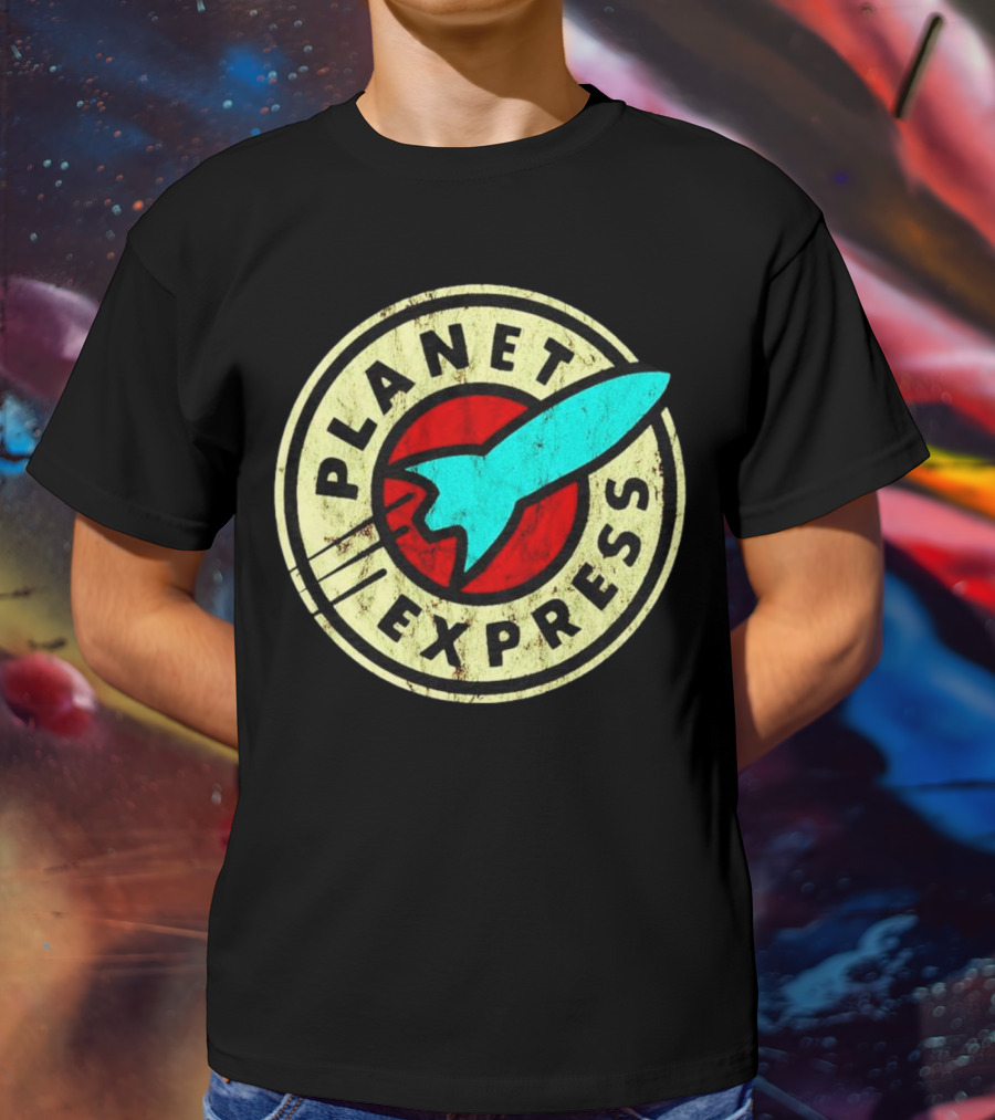 Futurama Retro Planet Express Vintage Rocket Emblem T-Shirt