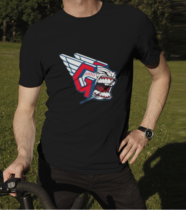 Cleveland Guardians Screaming G With Baseball Bat Wings T-Shirt