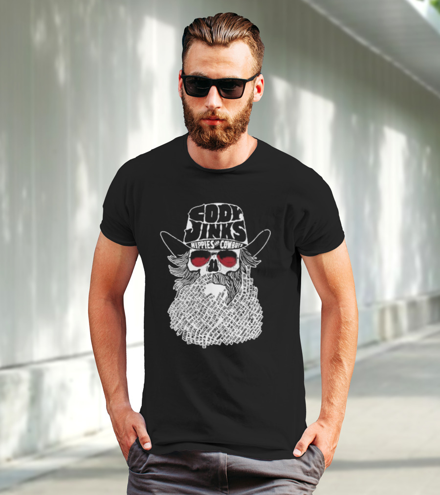 Cody Jinks Hippies And Cowboys Skull Beard Lyrics Hat T-Shirt