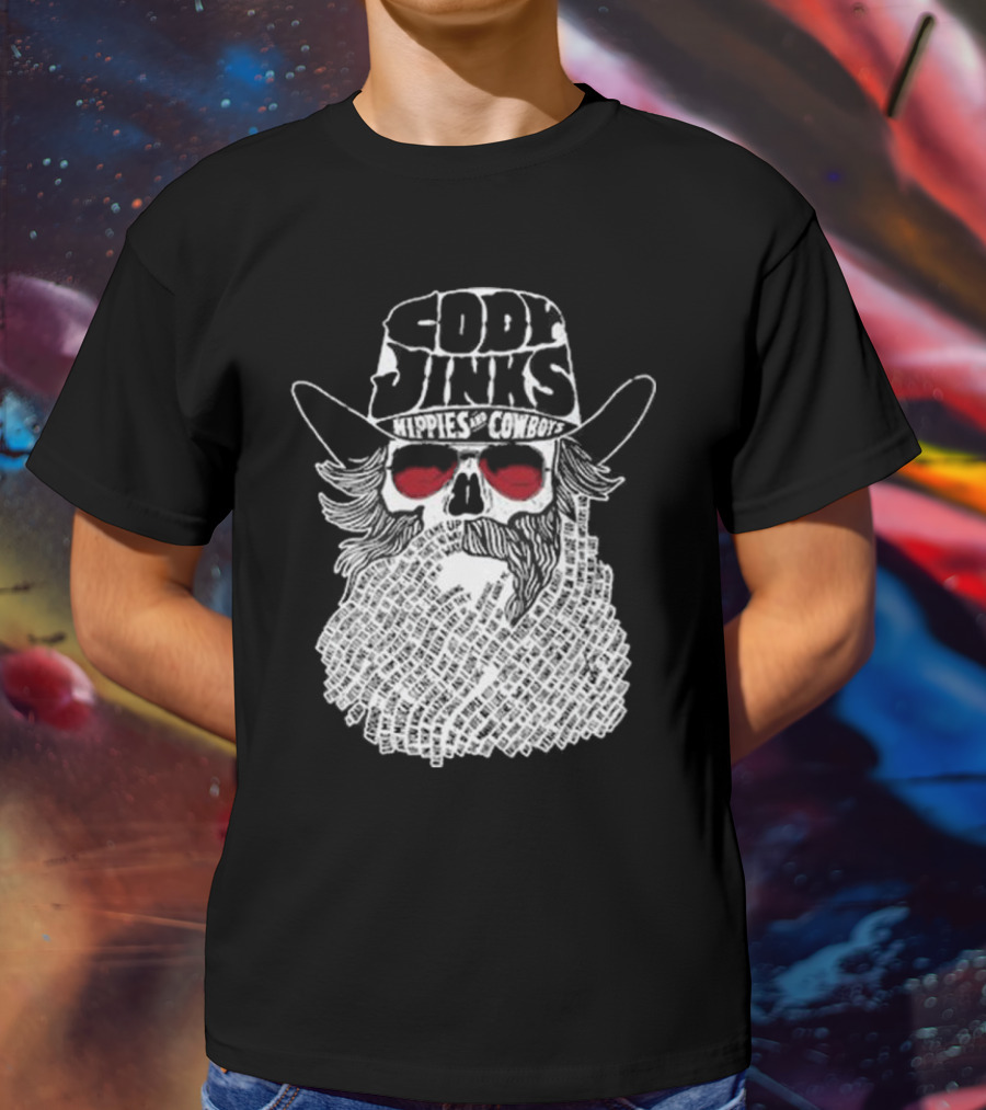 Cody Jinks Hippies And Cowboys Skull Beard Lyrics Hat T-Shirt