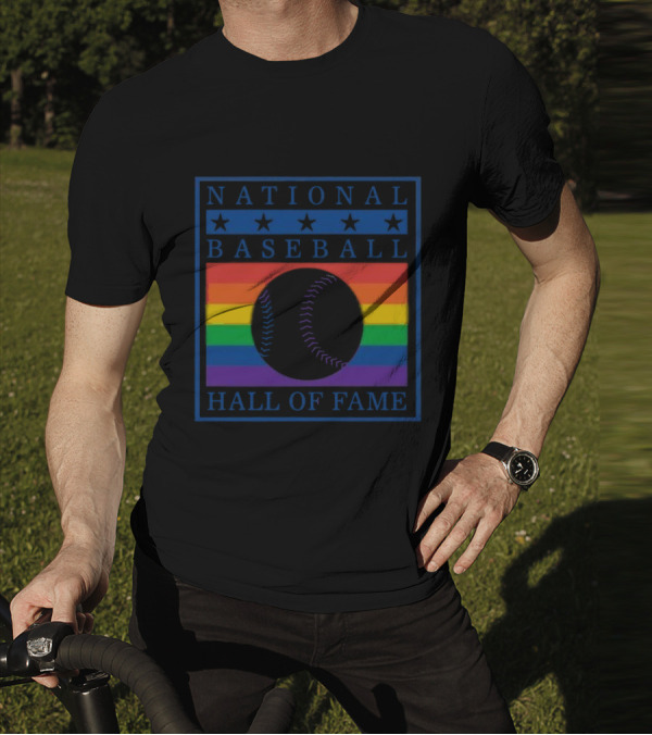 National Baseball Hall Of Fame Rainbow Pride Emblem T-Shirt