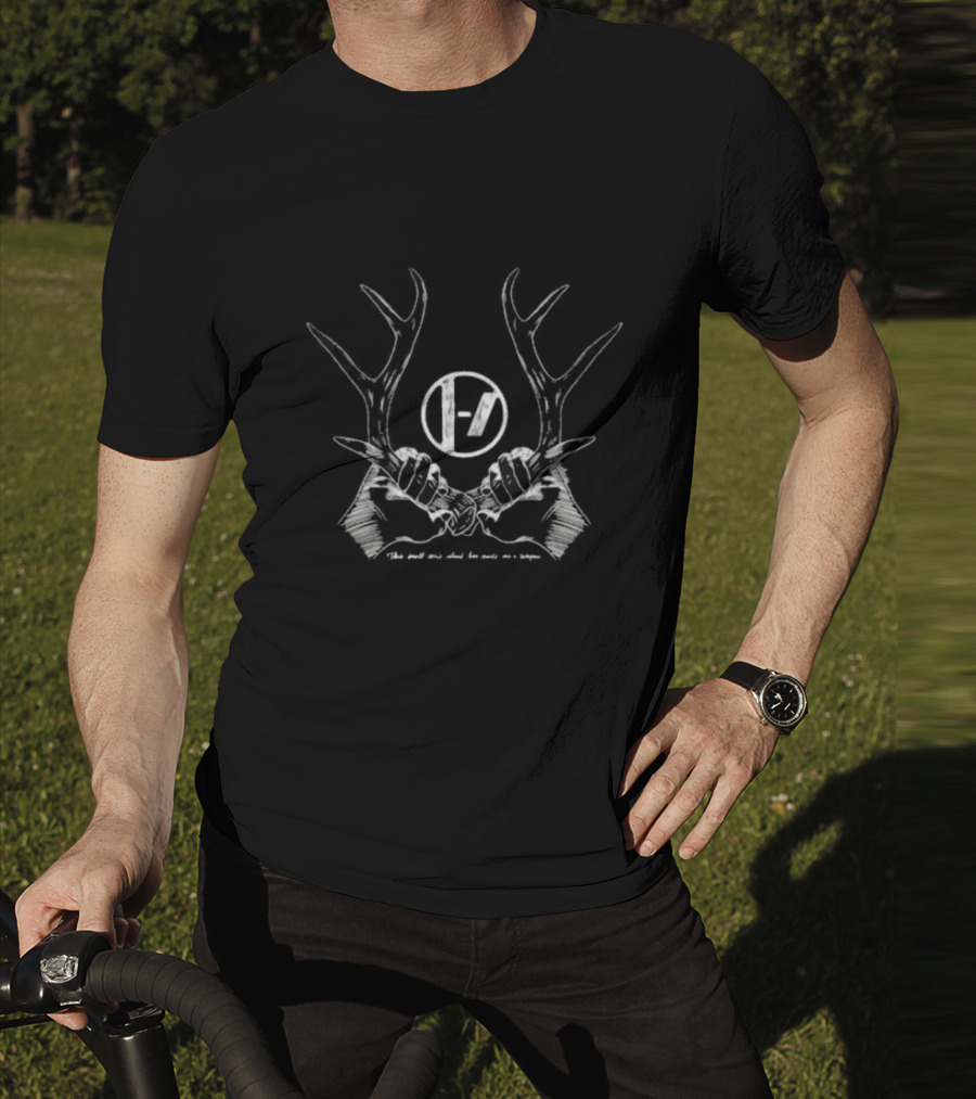 This Small Eerie Island Has Made Me A Weapon Antlers And Band T-Shirt