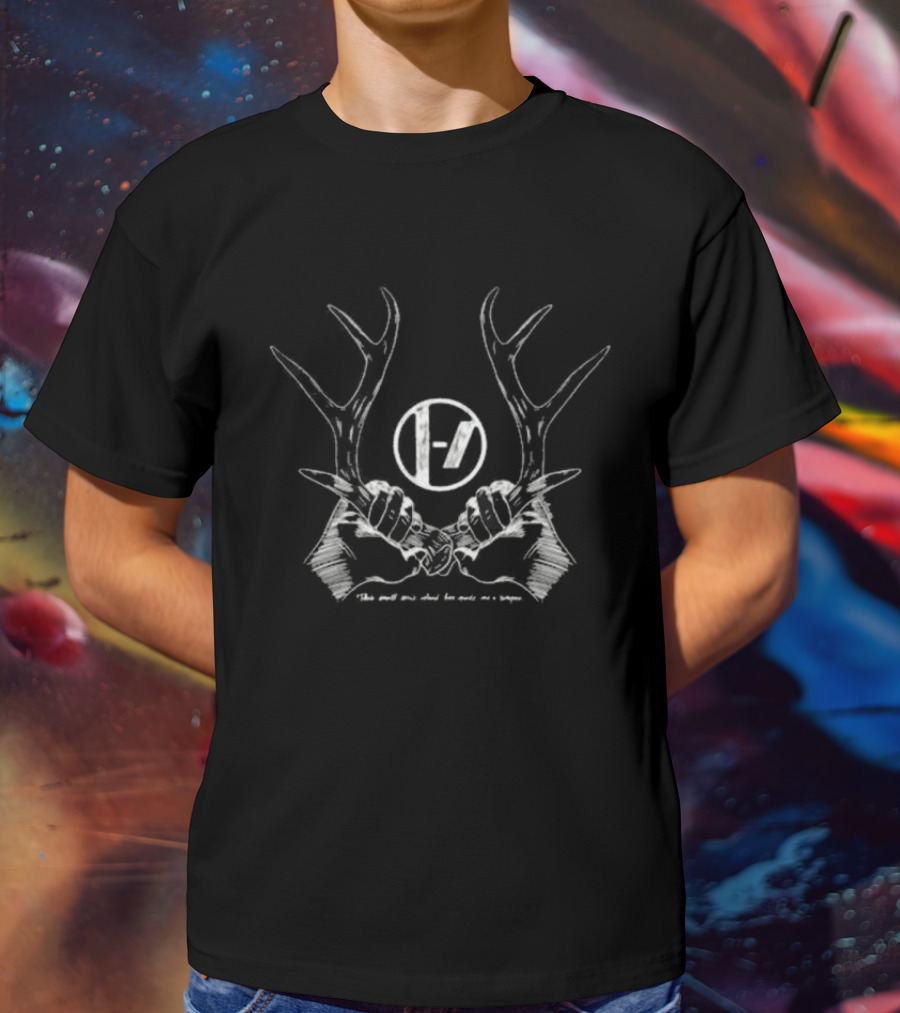 This Small Eerie Island Has Made Me A Weapon Antlers And Band T-Shirt
