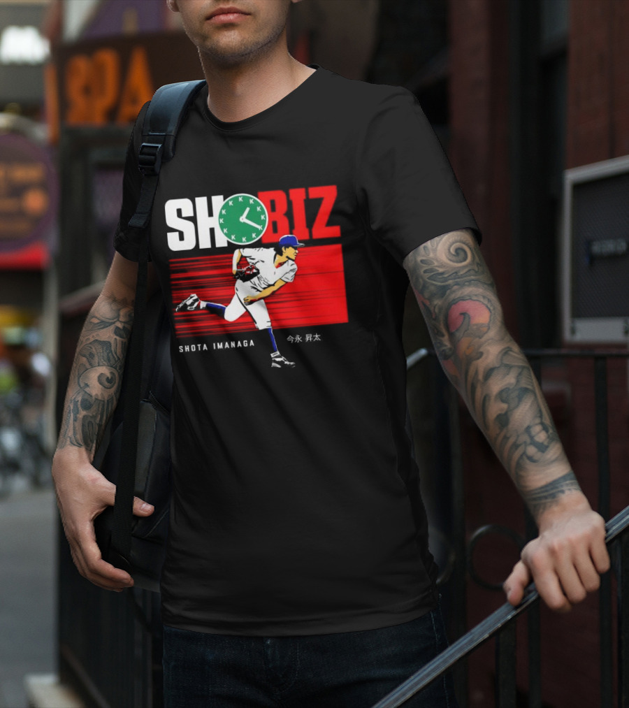 SHO BIZ Shōta Imanaga Pitching Los Angeles Dodgers K Clock T-Shirt