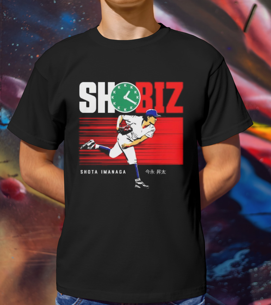SHO BIZ Shōta Imanaga Pitching Los Angeles Dodgers K Clock T-Shirt