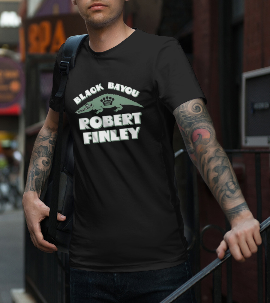 Robert Finley Black Bayou Lazy Eye Sound Alligator T-Shirt