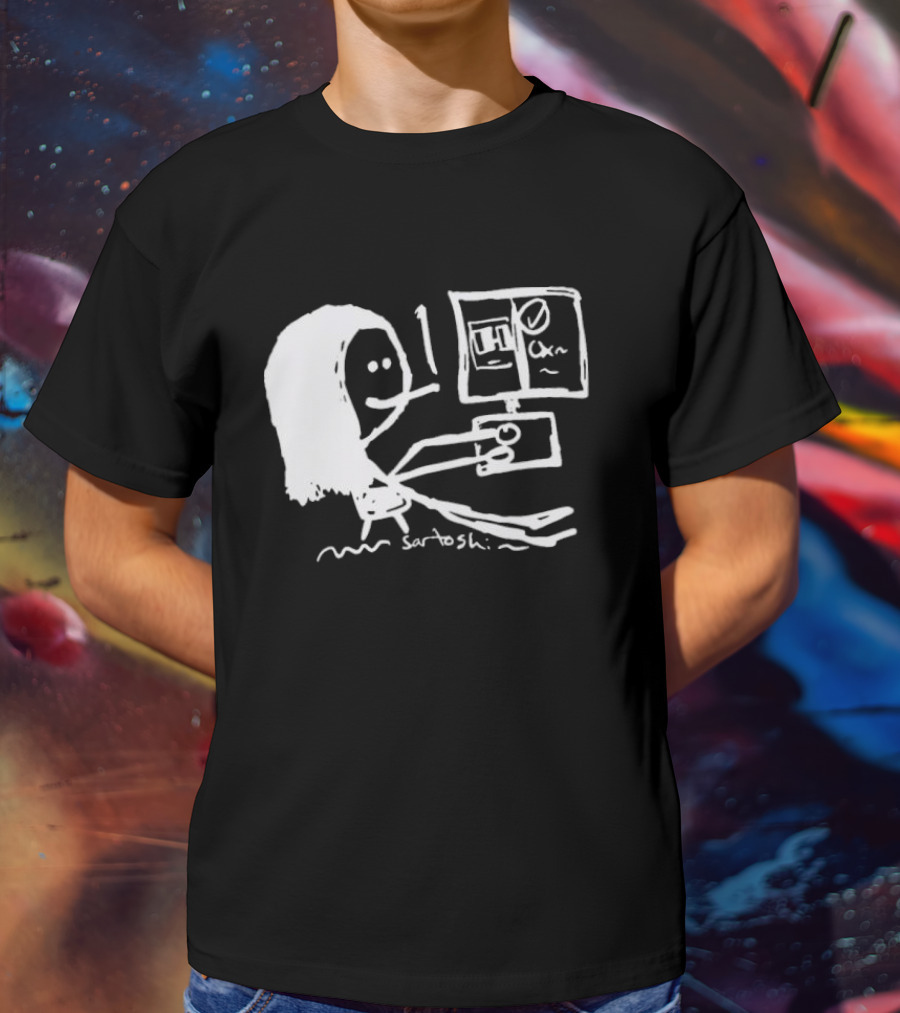 I Have 6 In The Office Stick Figure Computer Drawing Saratoshi T-Shirt