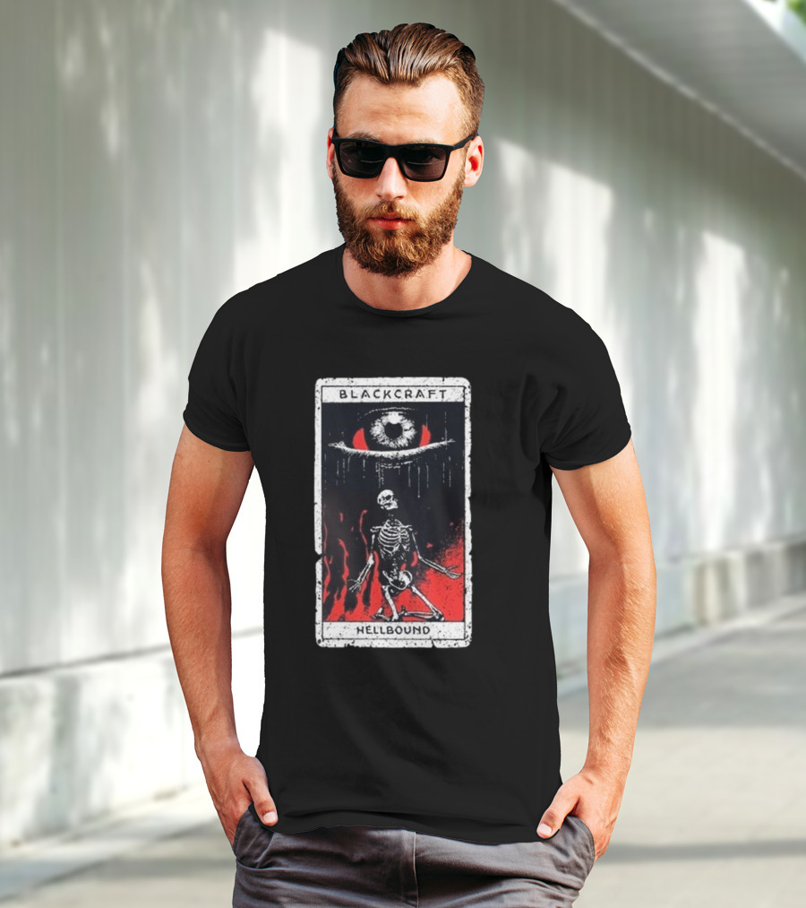 Blackcraft Cult Hellbound Tarot Skeleton Eye Flames T-Shirt