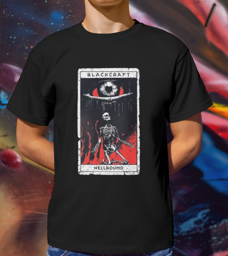 Blackcraft Cult Hellbound Tarot Skeleton Eye Flames T-Shirt