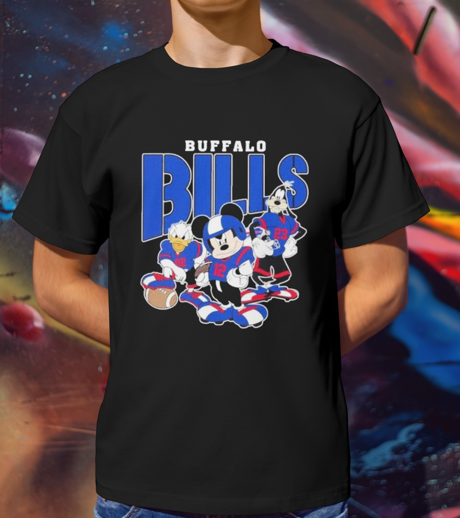 Buffalo Bills Mickey Donald Duck Goofy Football Team T-Shirt