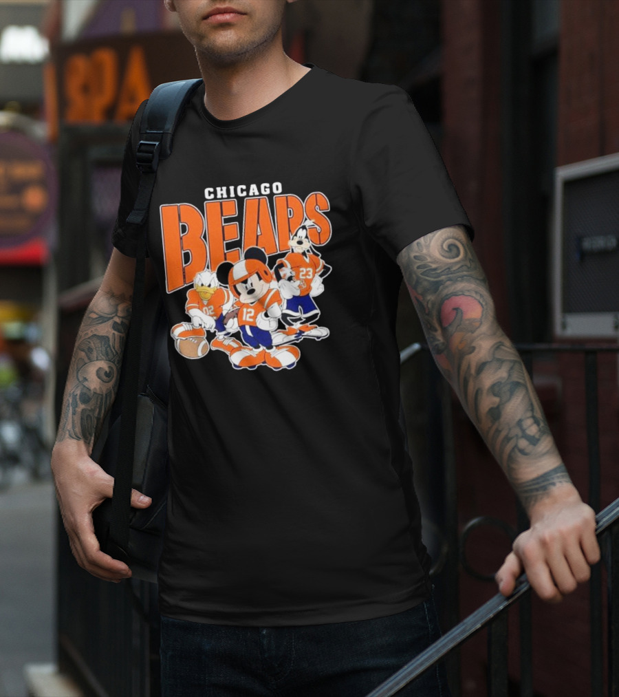 Chicago Bears Mickey Donald Goofy Football Team T-Shirt