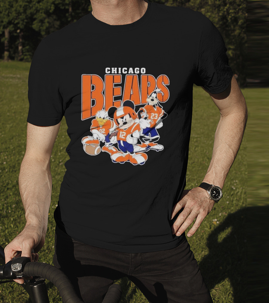 Chicago Bears Mickey Donald Goofy Football Team T-Shirt
