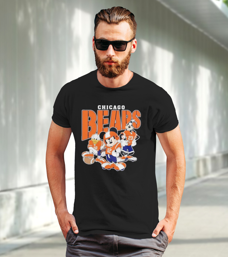 Chicago Bears Mickey Donald Goofy Football Team T-Shirt
