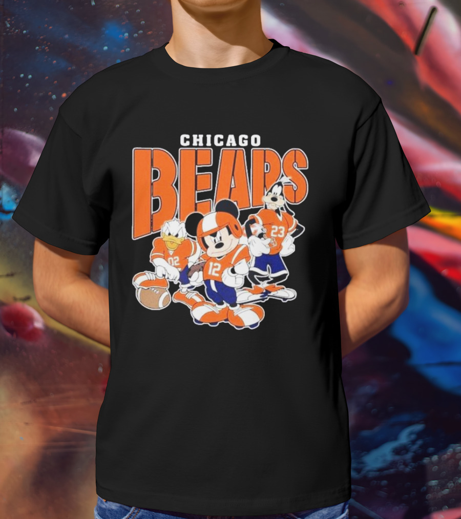 Chicago Bears Mickey Donald Goofy Football Team T-Shirt